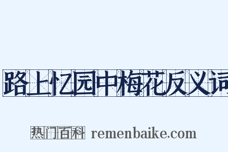 路上忆园中梅花反义词是什么意思的图片